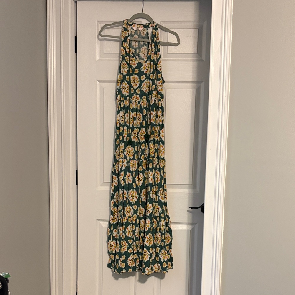 LC Lauren Conrad Green Floral Maxi Dress